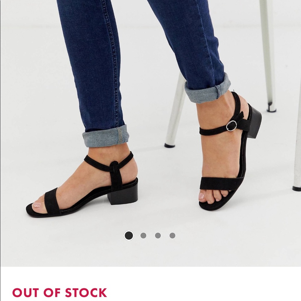 New Look Suedette 2 Part Low Heeled black Sandal